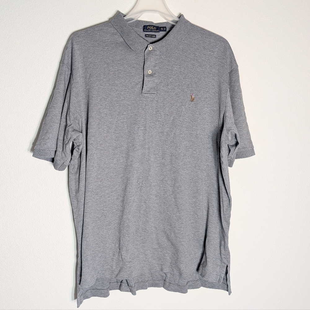 Polo Ralph Lauren Mens Shirt Colored Pony Light Grey Classic Preppy Tall 2XLT